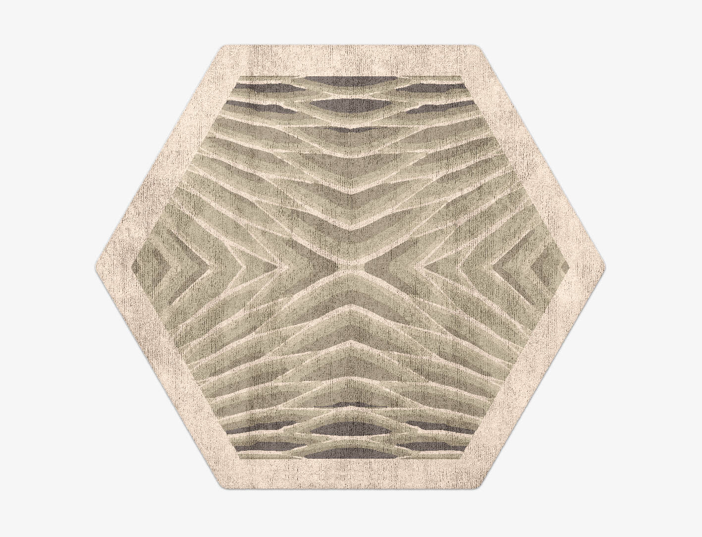 Wood Block Origami Hexagon Hand Tufted Bamboo Silk Custom Rug by Rug Artisan