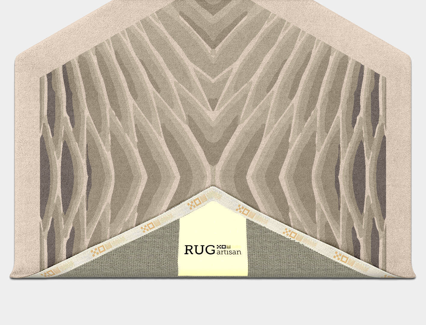 Wood Block Origami Hexagon Hand Tufted Pure Wool Custom Rug by Rug Artisan
