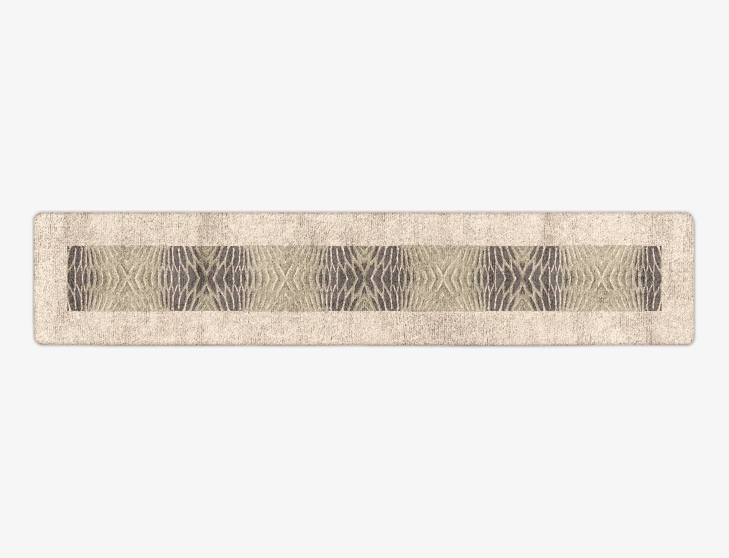 Wood Block Origami Runner Hand Tufted Bamboo Silk Custom Rug by Rug Artisan