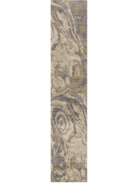 Wood Log Surface Art Runner Hand Knotted Bamboo Silk Custom Rug by Rug Artisan