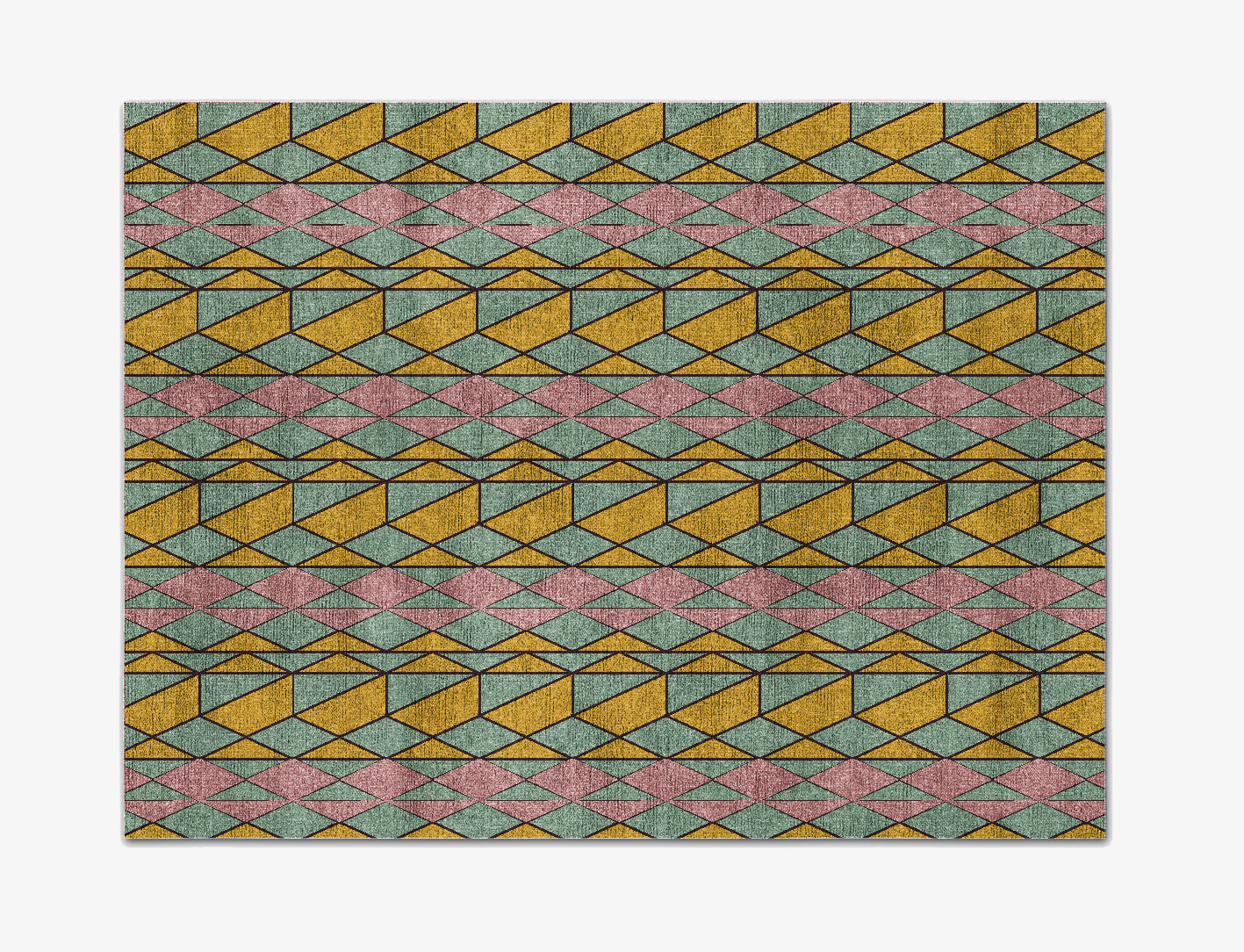 Wren Geometric Rectangle Flatweave Bamboo Silk Custom Rug by Rug Artisan