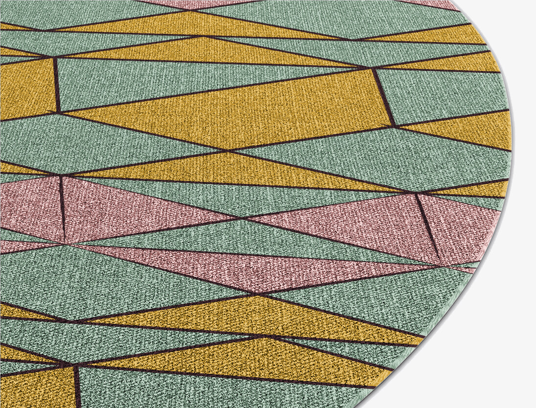 Wren Geometric Round Flatweave New Zealand Wool Custom Rug by Rug Artisan