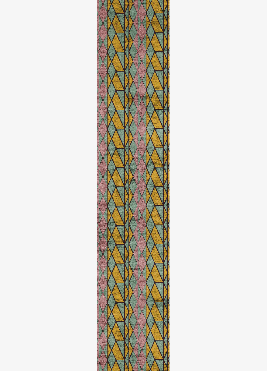 Wren Geometric Runner Flatweave Bamboo Silk Custom Rug by Rug Artisan