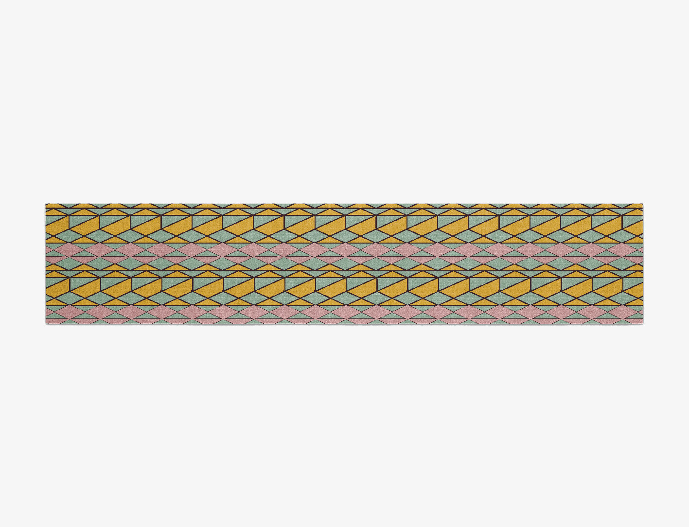Wren Geometric Runner Flatweave New Zealand Wool Custom Rug by Rug Artisan