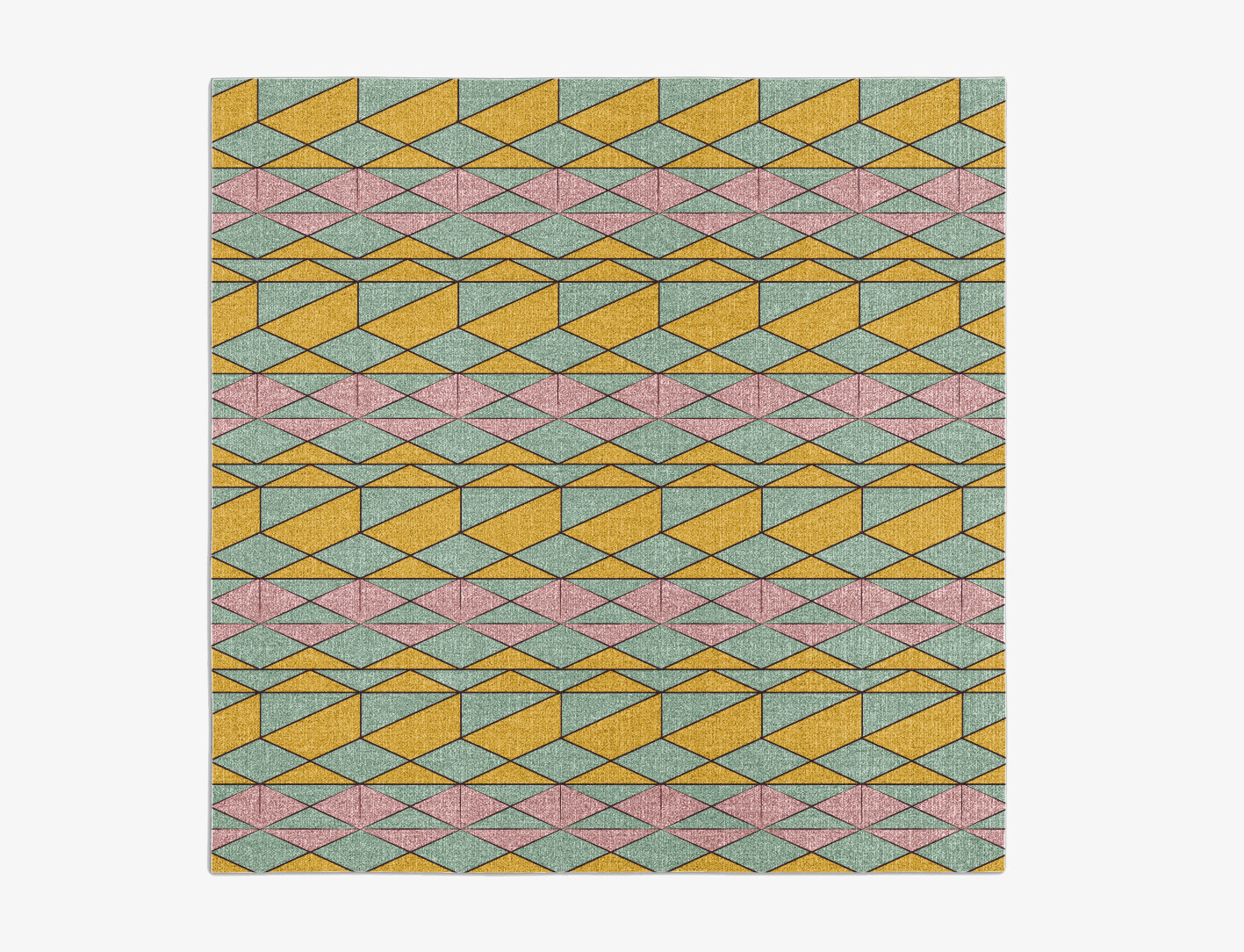 Wren Geometric Square Flatweave New Zealand Wool Custom Rug by Rug Artisan