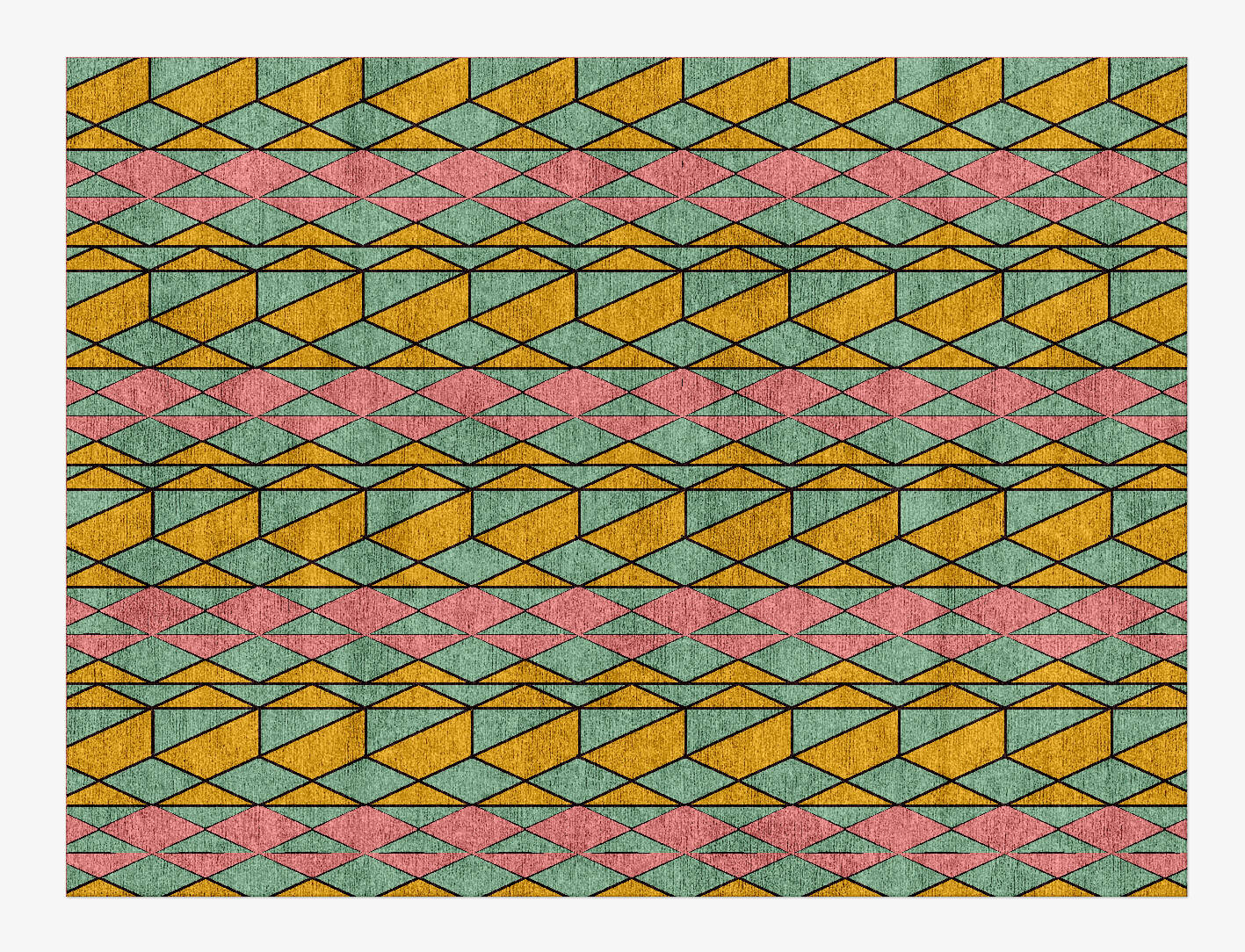 Wren Geometric Rectangle Hand Knotted Bamboo Silk Custom Rug by Rug Artisan