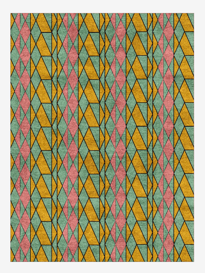 Wren Geometric Rectangle Hand Knotted Bamboo Silk Custom Rug by Rug Artisan