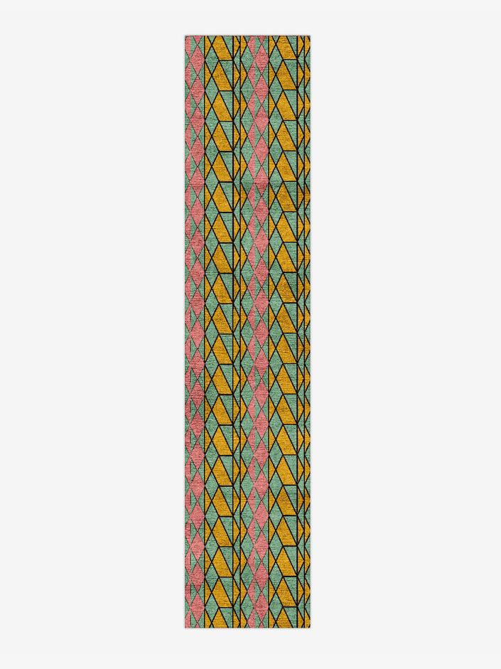 Wren Geometric Runner Hand Knotted Bamboo Silk Custom Rug by Rug Artisan