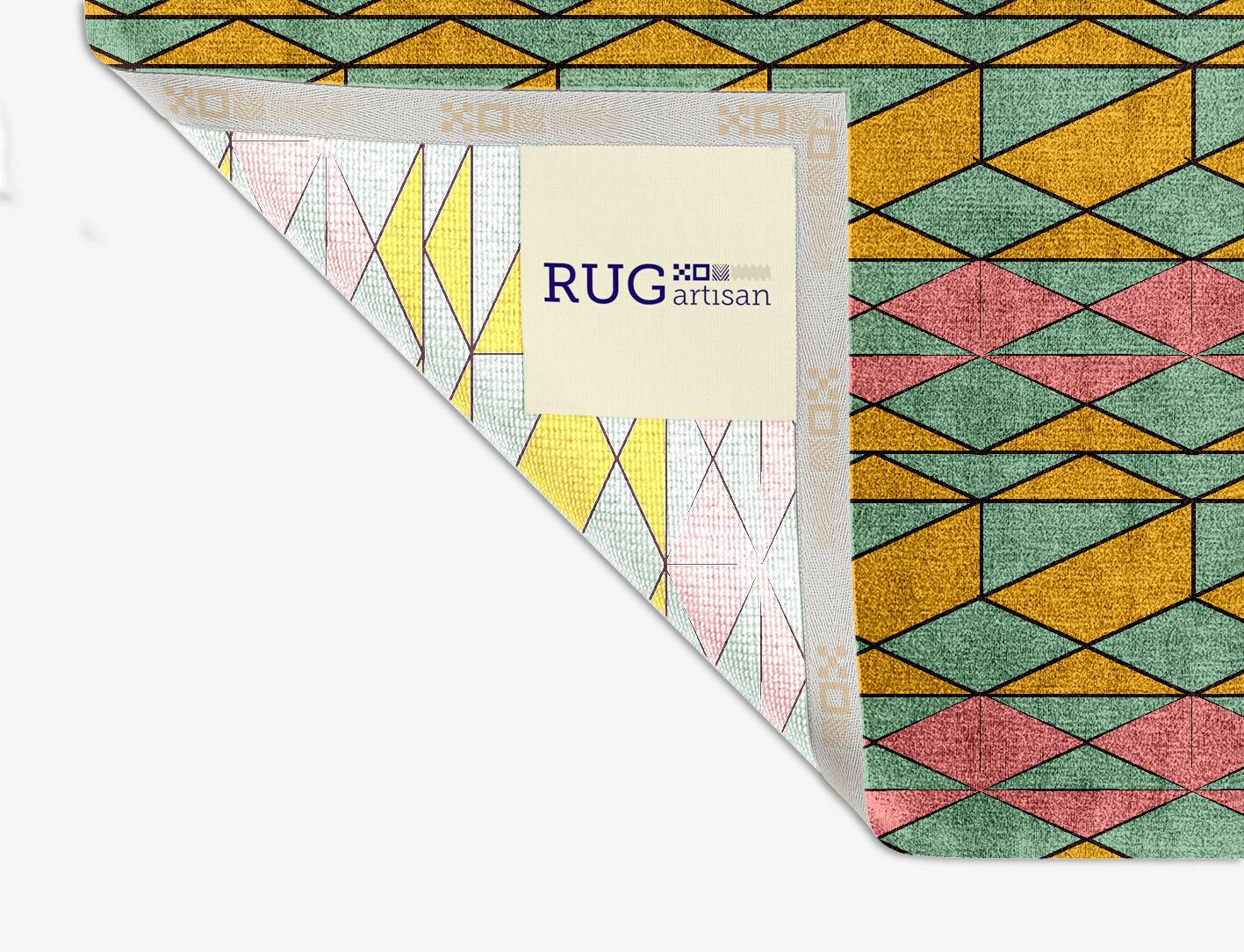 Wren Geometric Square Hand Knotted Bamboo Silk Custom Rug by Rug Artisan