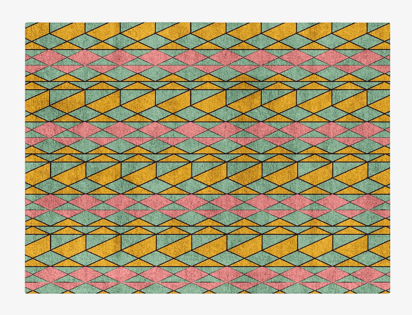 Wren Geometric Rectangle Hand Tufted Bamboo Silk Custom Rug by Rug Artisan