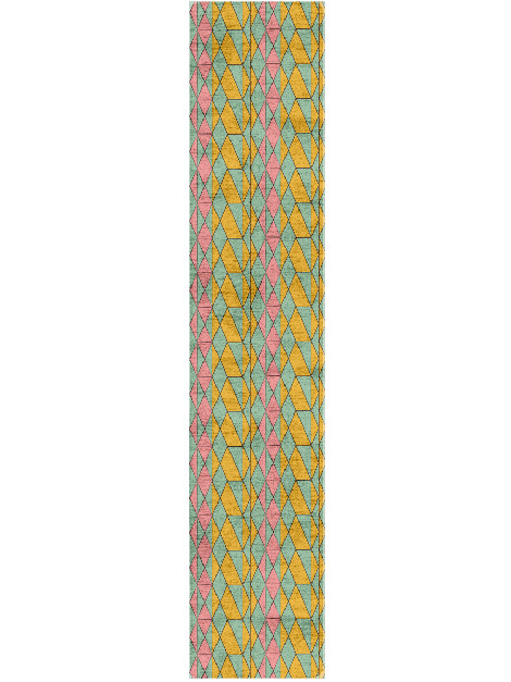 Wren Geometric Runner Hand Tufted Bamboo Silk Custom Rug by Rug Artisan