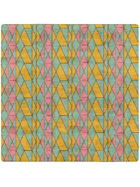 Wren Geometric Square Hand Tufted Bamboo Silk Custom Rug by Rug Artisan