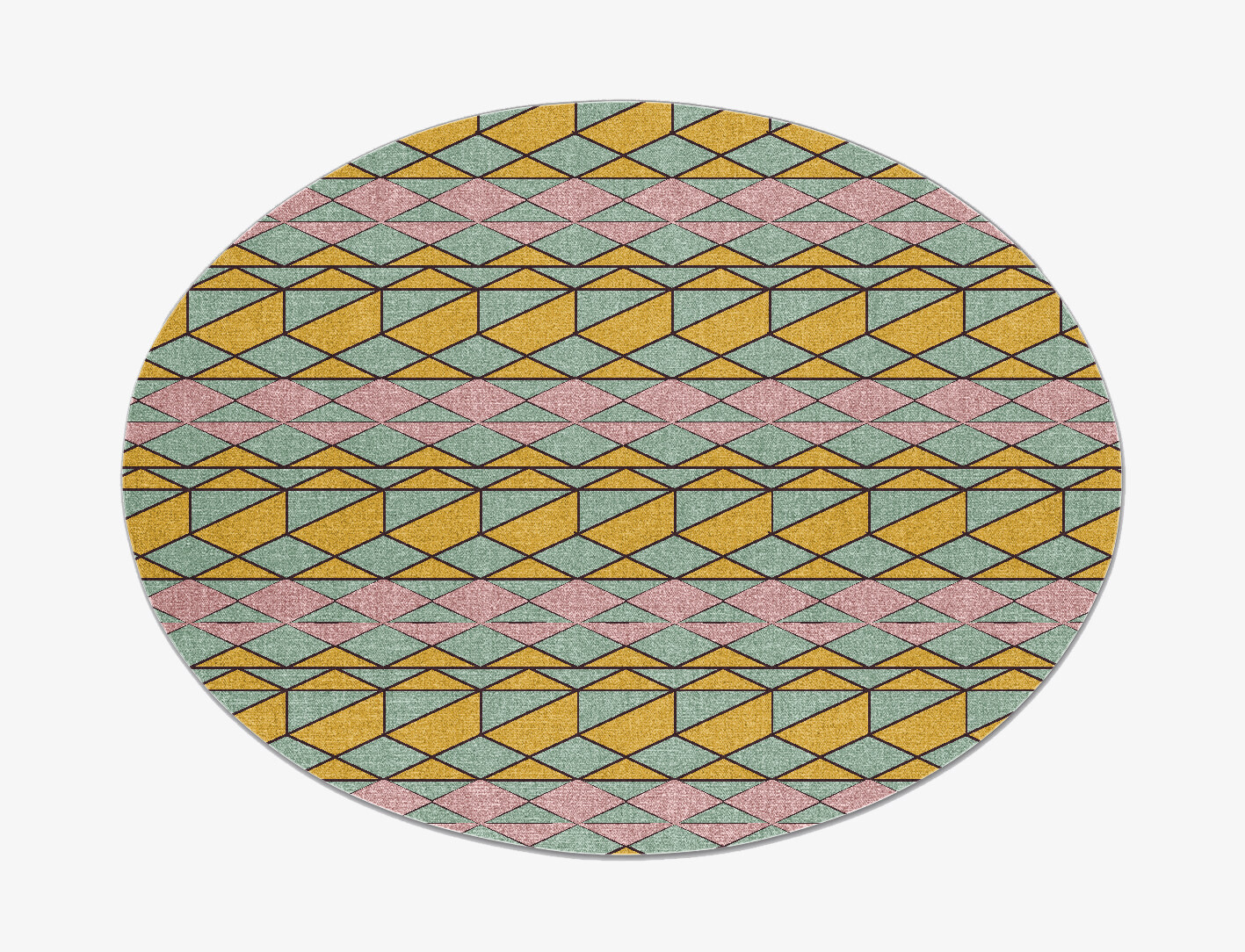 Wren Geometric Oval Outdoor Recycled Yarn Custom Rug by Rug Artisan