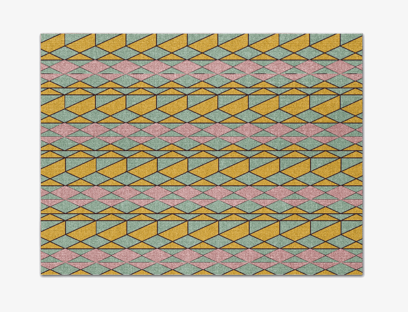 Wren Geometric Rectangle Outdoor Recycled Yarn Custom Rug by Rug Artisan