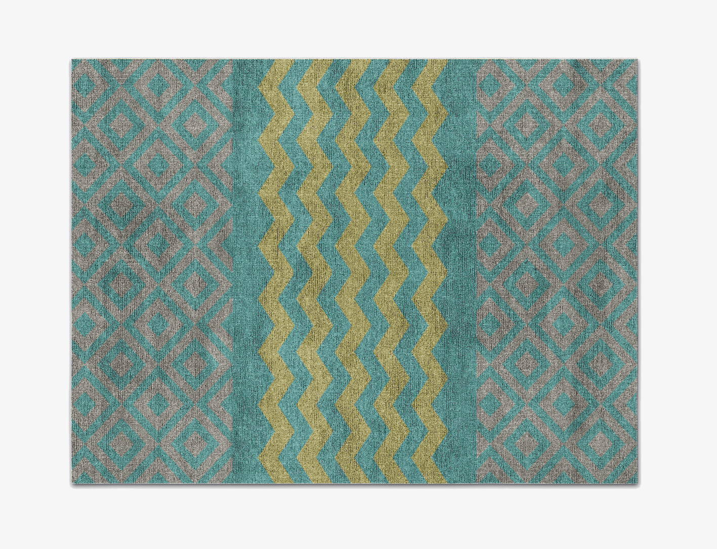 Writh Geometric Rectangle Flatweave Bamboo Silk Custom Rug by Rug Artisan