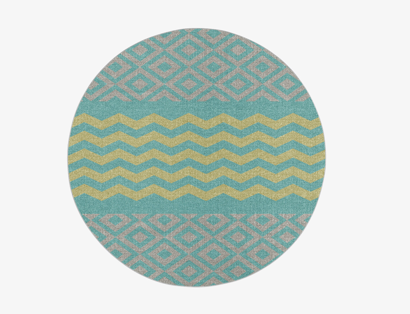 Writh Geometric Round Flatweave New Zealand Wool Custom Rug by Rug Artisan