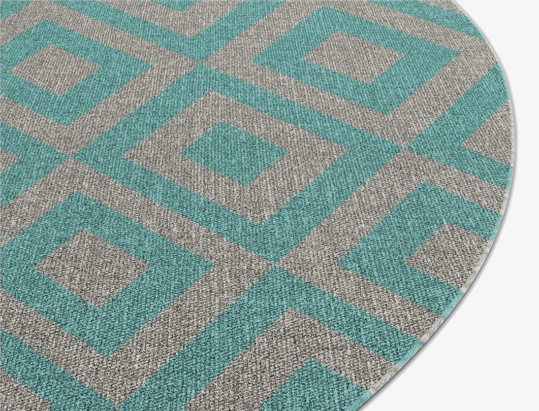 Writh Geometric Oval Outdoor Recycled Yarn Custom Rug by Rug Artisan