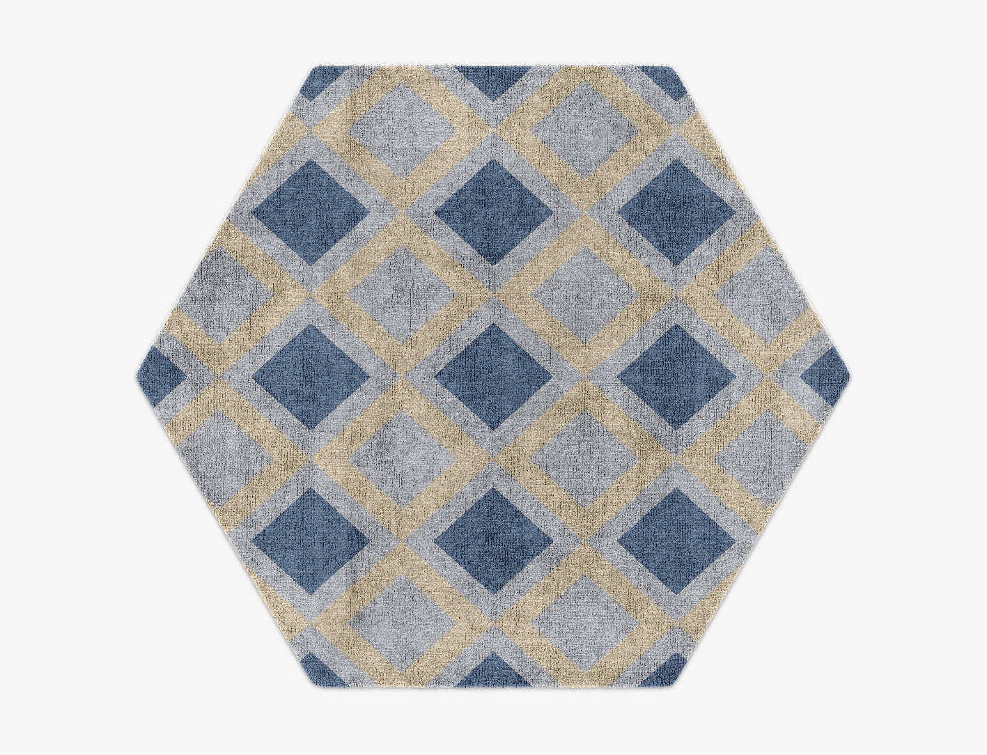 Xanadu Cerulean Hexagon Hand Knotted Bamboo Silk Custom Rug by Rug Artisan