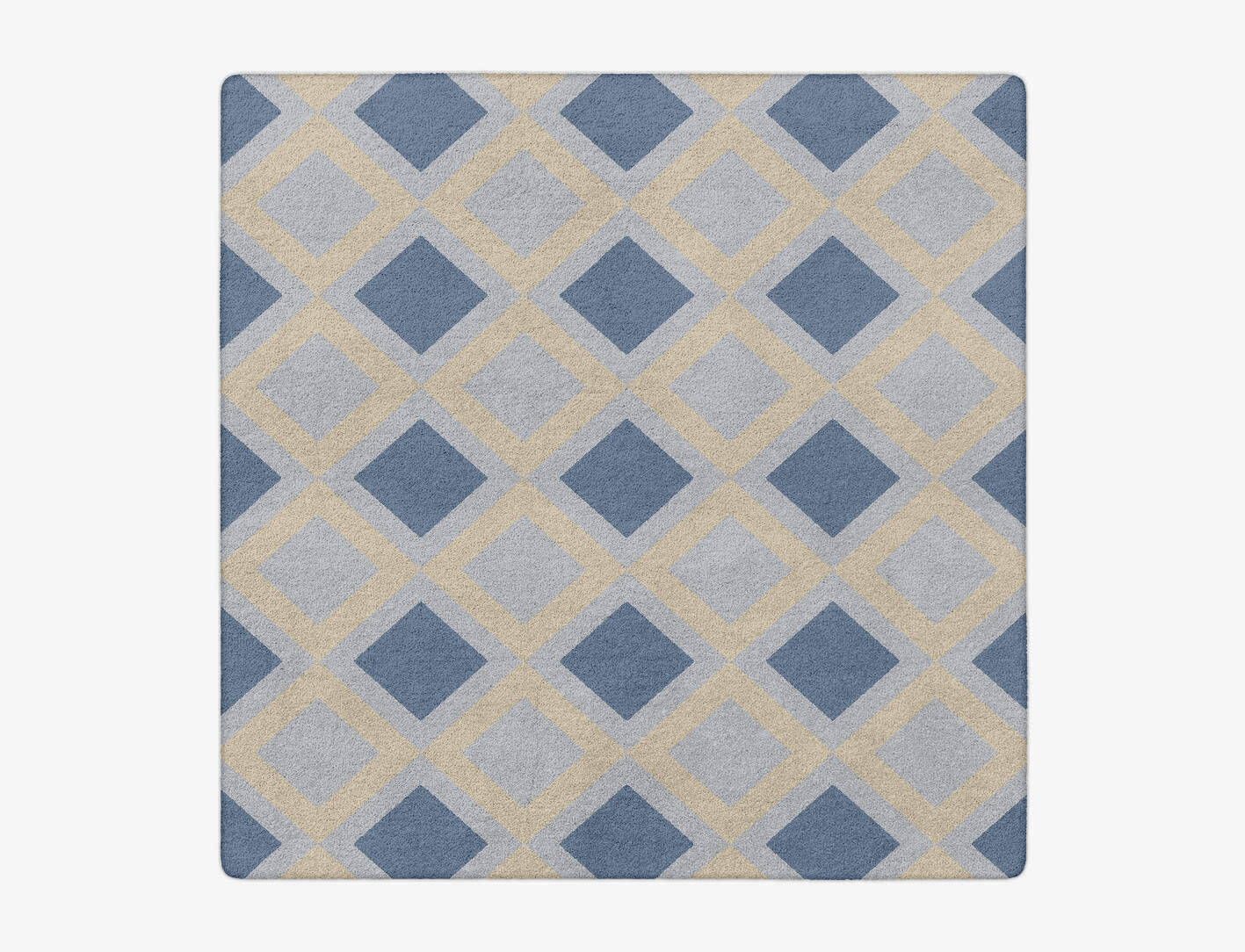 Xanadu Cerulean Square Hand Tufted Pure Wool Custom Rug by Rug Artisan