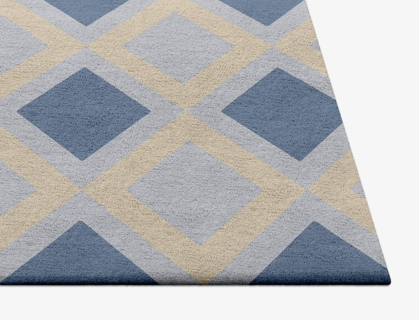 Xanadu Cerulean Square Hand Tufted Pure Wool Custom Rug by Rug Artisan