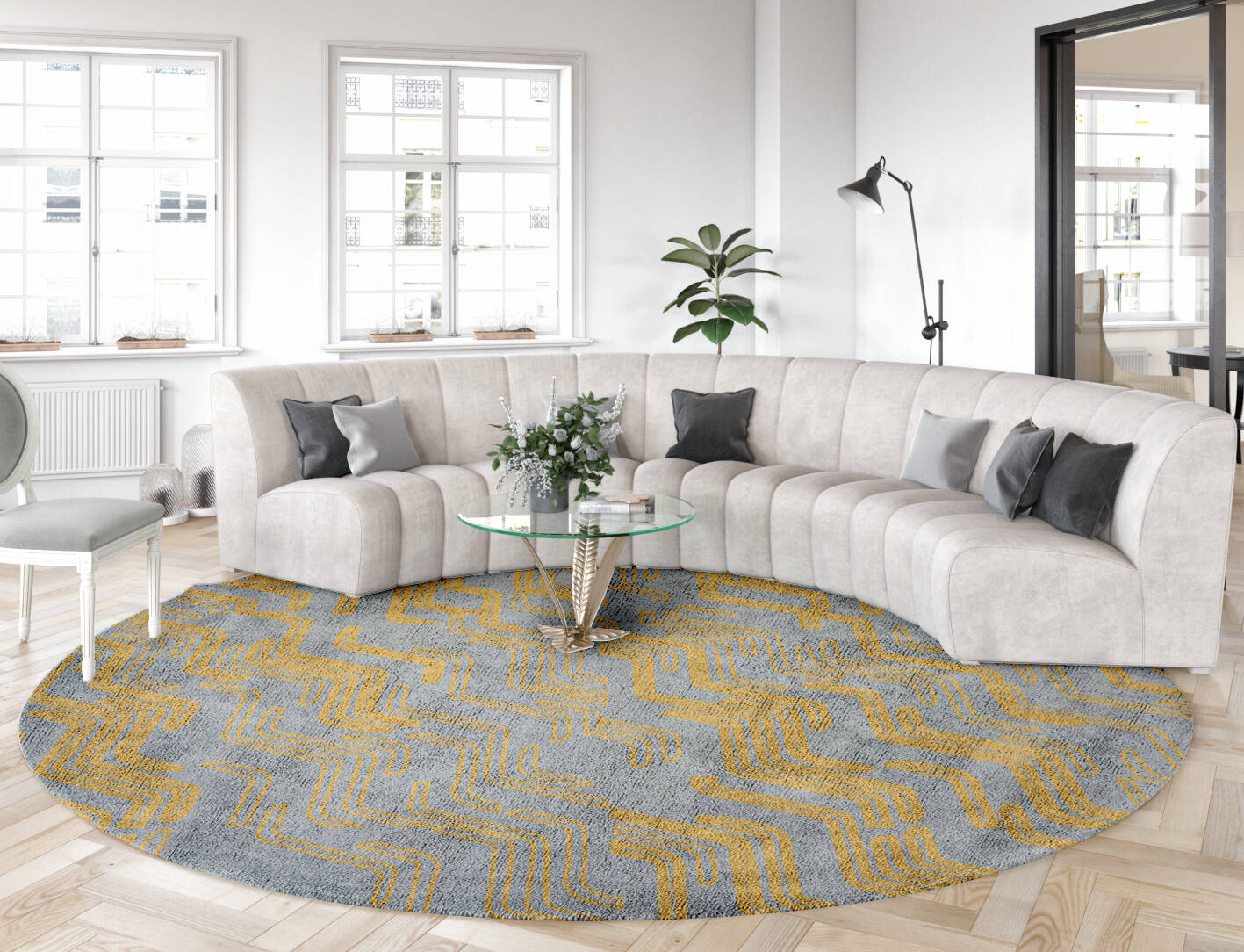 Xanthe  Round Hand Tufted Bamboo Silk Custom Rug by Rug Artisan