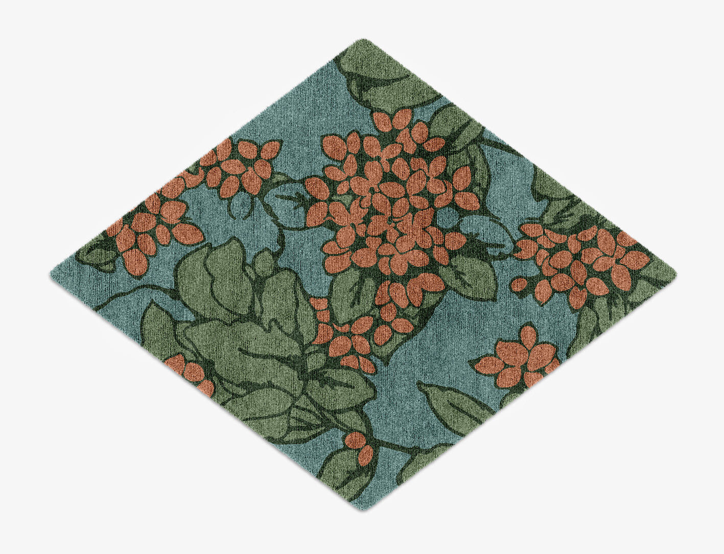 Yarrow Field of Flowers Diamond Hand Knotted Bamboo Silk Custom Rug by Rug Artisan