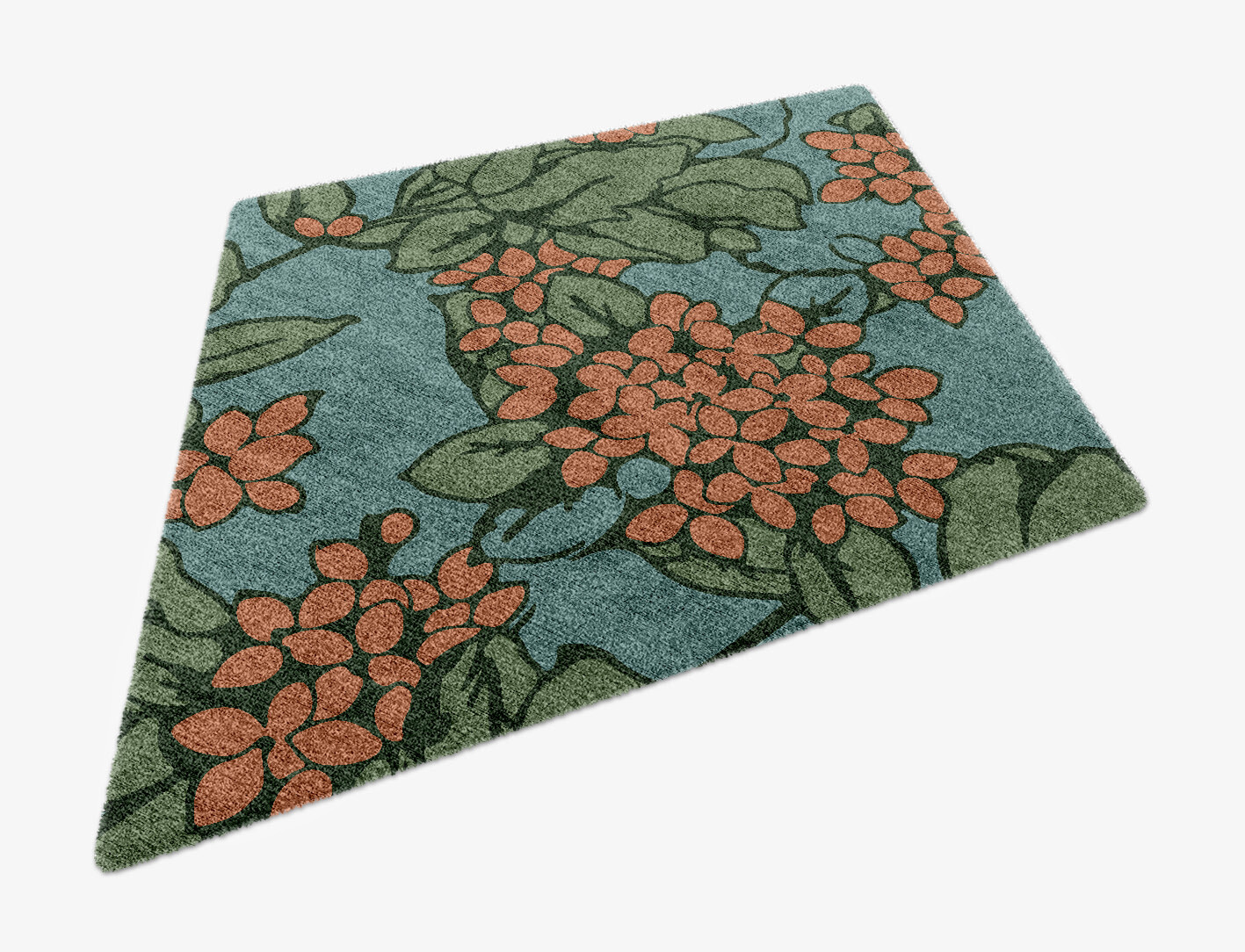 Yarrow Field of Flowers Diamond Hand Knotted Bamboo Silk Custom Rug by Rug Artisan