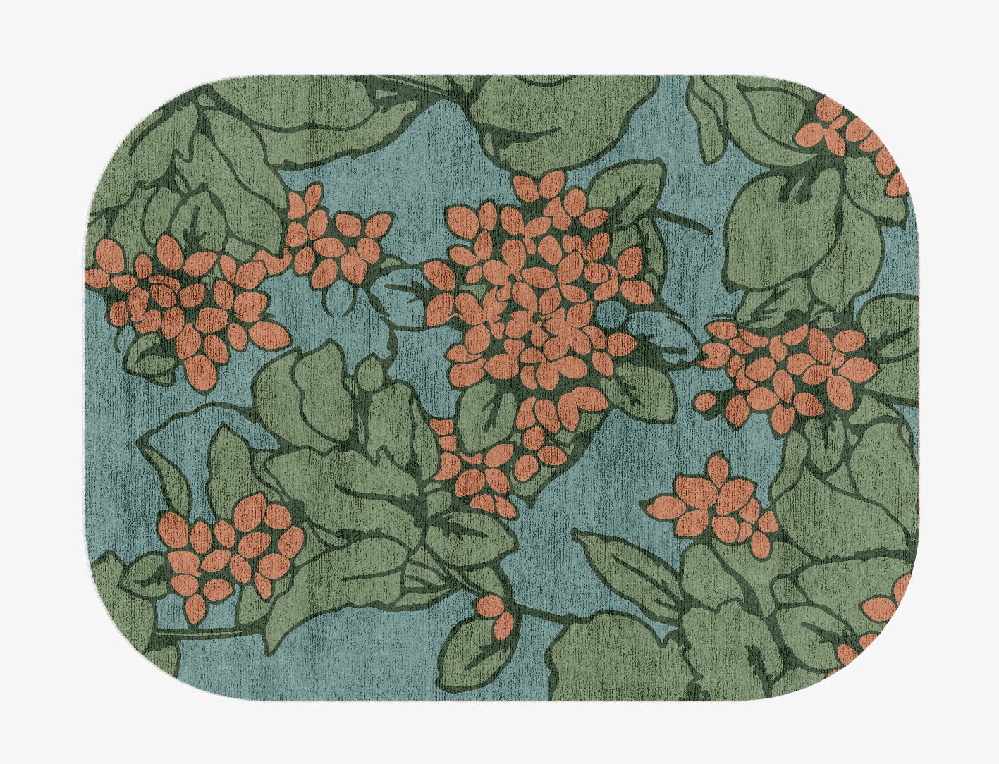 Yarrow Field of Flowers Oblong Hand Knotted Bamboo Silk Custom Rug by Rug Artisan