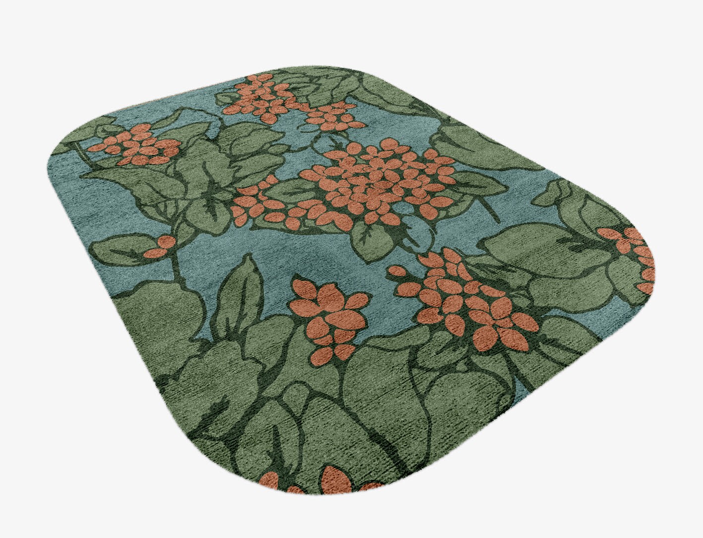Yarrow Field of Flowers Oblong Hand Knotted Bamboo Silk Custom Rug by Rug Artisan