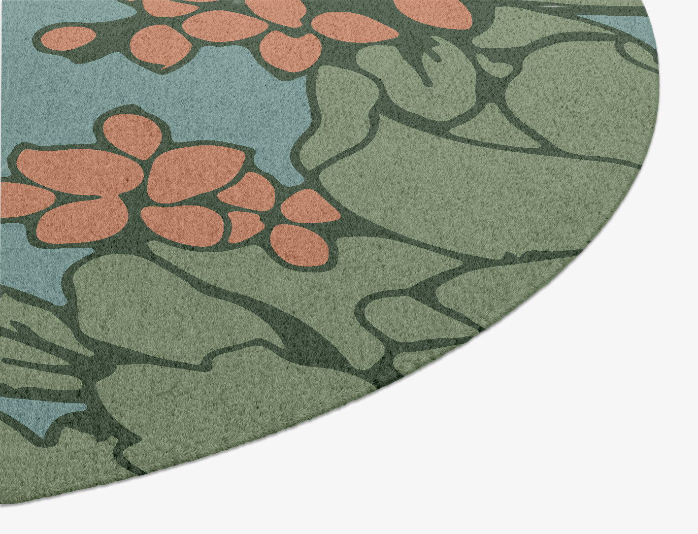 Yarrow Field of Flowers Oval Hand Knotted Tibetan Wool Custom Rug by Rug Artisan