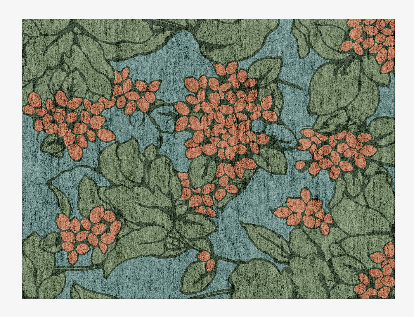 Yarrow Field of Flowers Rectangle Hand Knotted Bamboo Silk Custom Rug by Rug Artisan