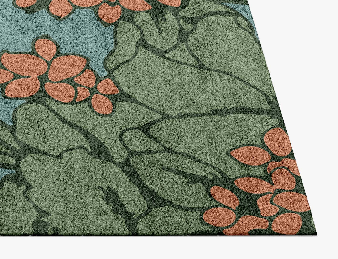 Yarrow Field of Flowers Rectangle Hand Knotted Bamboo Silk Custom Rug by Rug Artisan