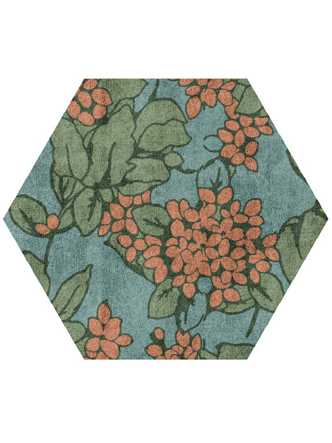 Yarrow Hexagon Hand Tufted Bamboo Silk custom handmade rug