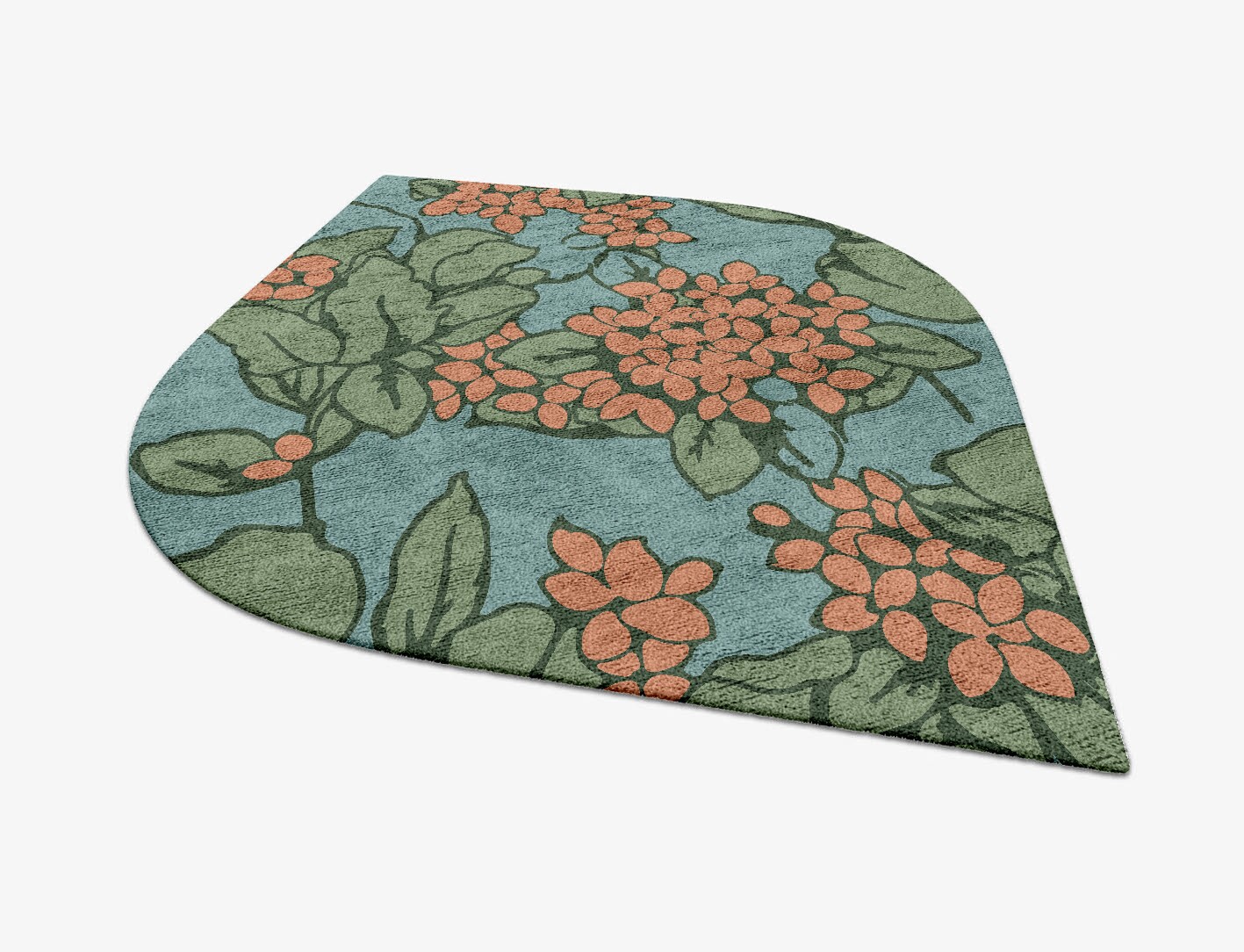 Yarrow Field of Flowers Ogee Hand Tufted Bamboo Silk Custom Rug by Rug Artisan