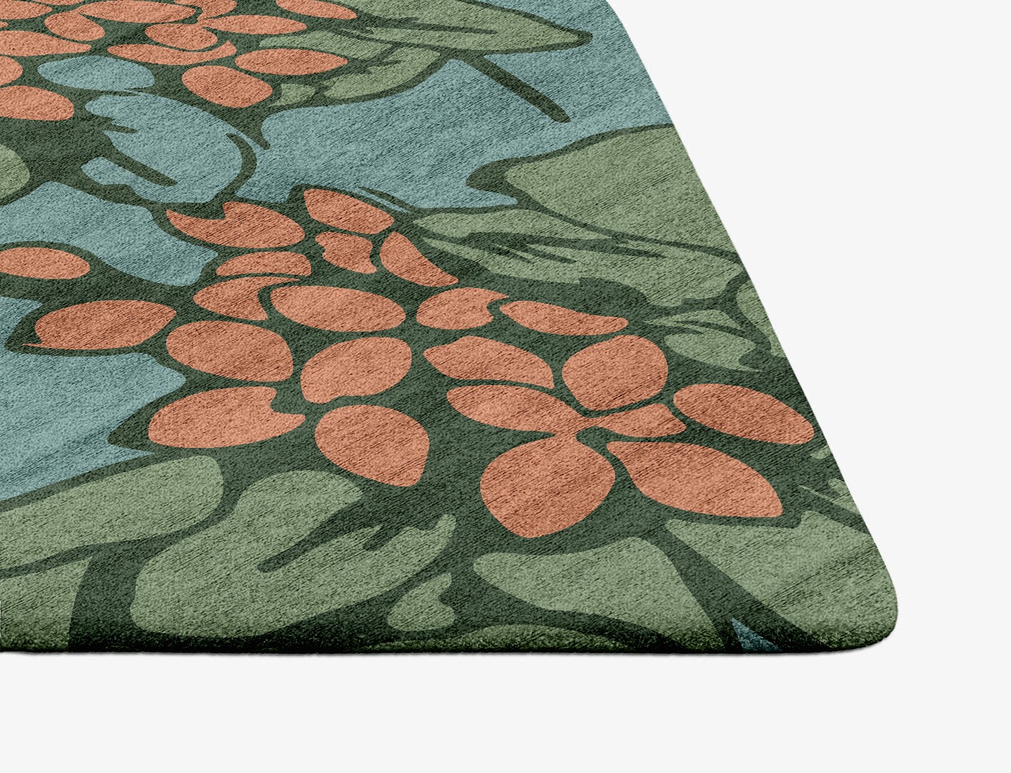 Yarrow Field of Flowers Ogee Hand Tufted Bamboo Silk Custom Rug by Rug Artisan