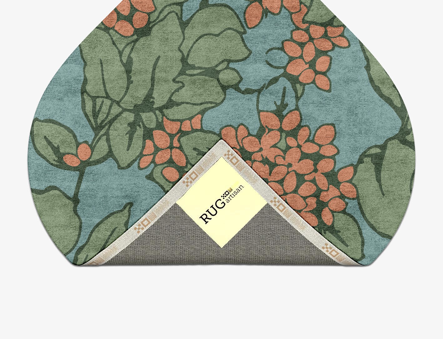 Yarrow Field of Flowers Ogee Hand Tufted Bamboo Silk Custom Rug by Rug Artisan