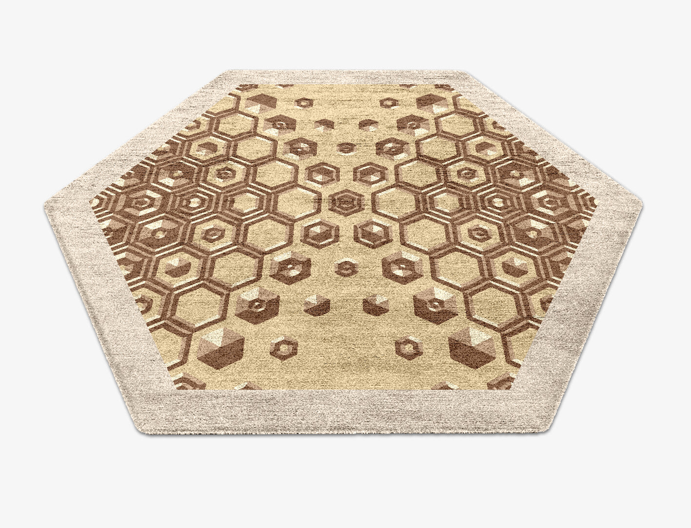 Yoso Origami Hexagon Hand Knotted Bamboo Silk Custom Rug by Rug Artisan