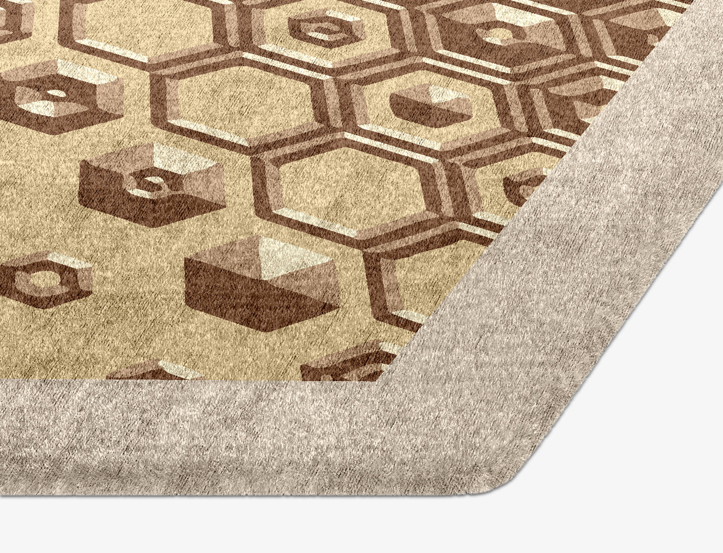 Yoso Origami Hexagon Hand Knotted Bamboo Silk Custom Rug by Rug Artisan