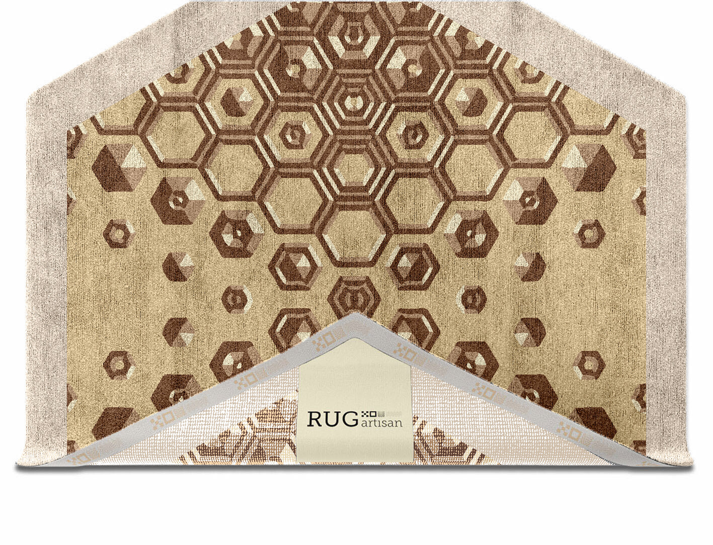 Yoso Origami Hexagon Hand Knotted Bamboo Silk Custom Rug by Rug Artisan
