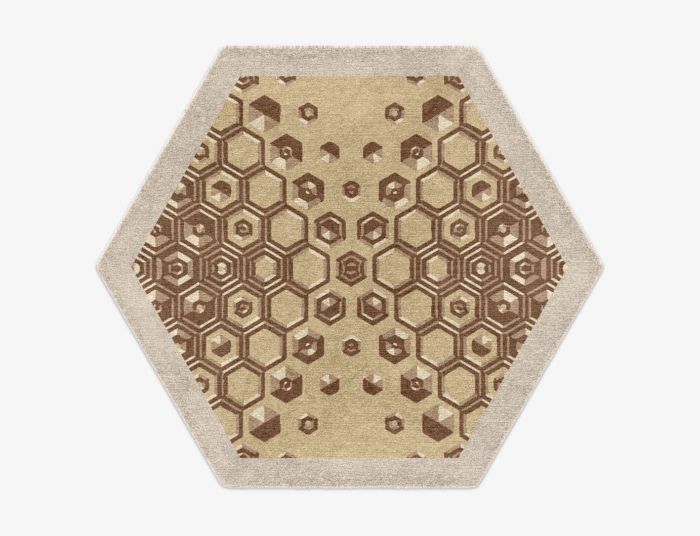 Yoso Origami Hexagon Hand Knotted Tibetan Wool Custom Rug by Rug Artisan