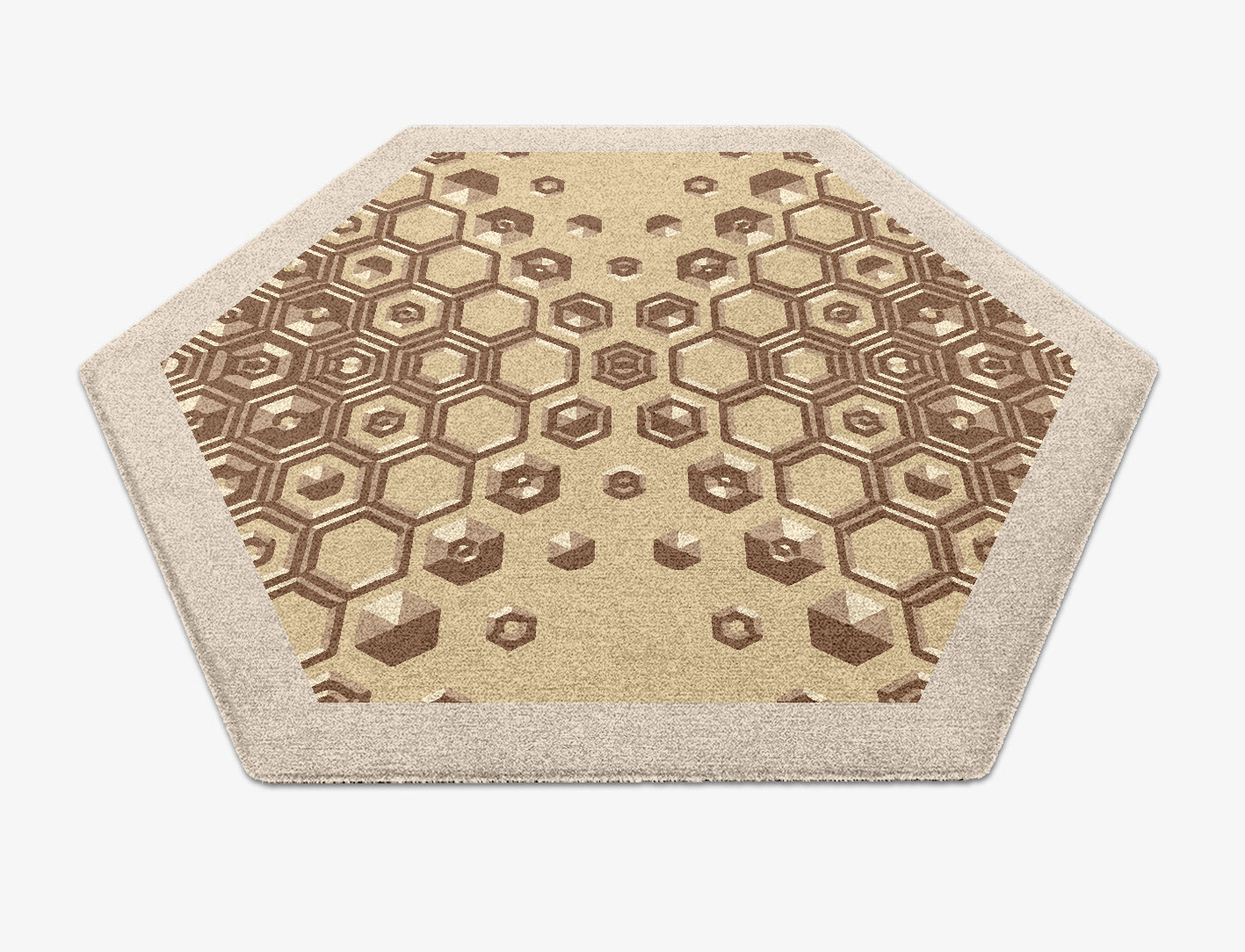 Yoso Origami Hexagon Hand Knotted Tibetan Wool Custom Rug by Rug Artisan