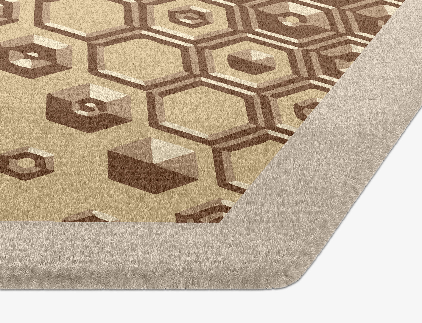 Yoso Origami Hexagon Hand Knotted Tibetan Wool Custom Rug by Rug Artisan