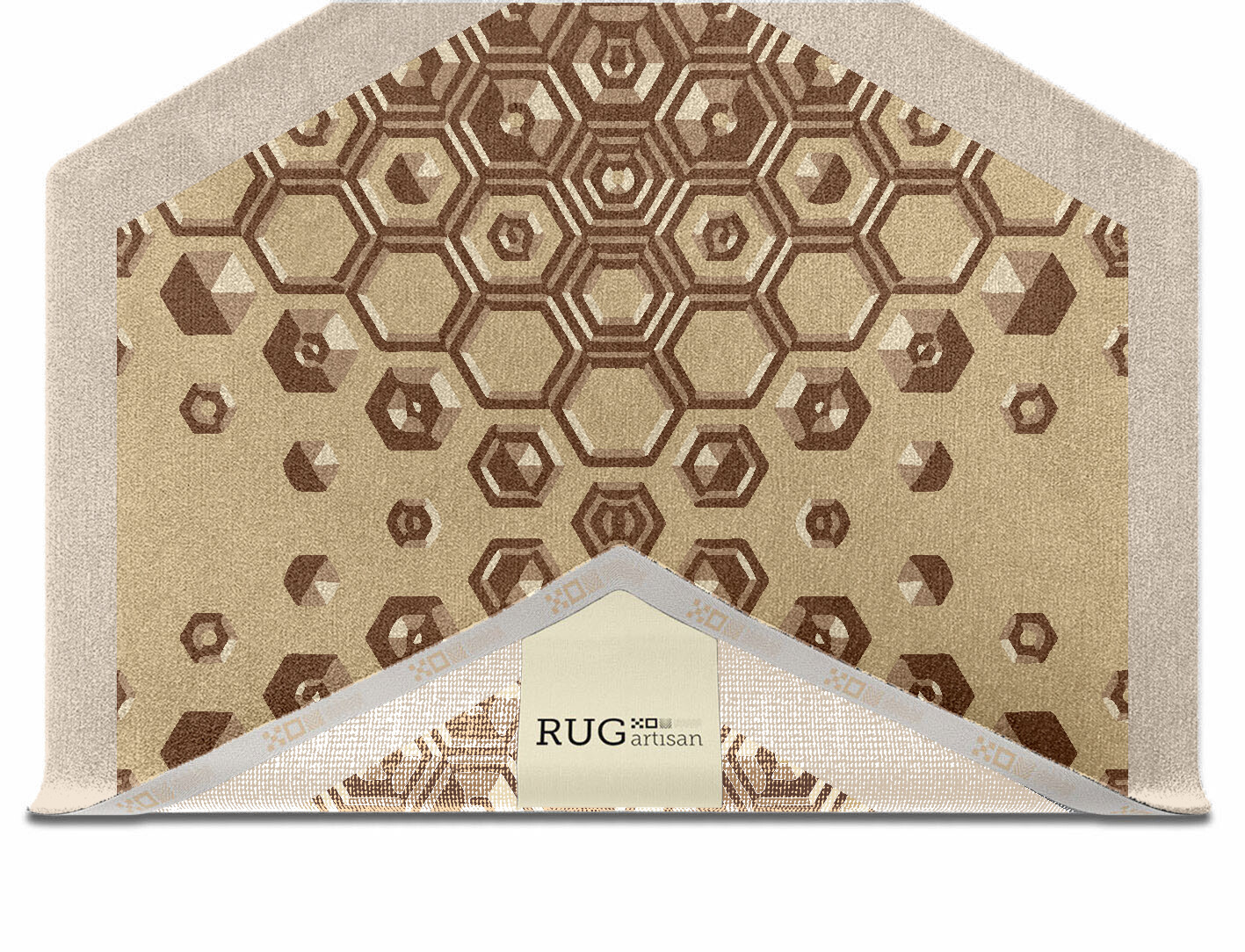 Yoso Origami Hexagon Hand Knotted Tibetan Wool Custom Rug by Rug Artisan
