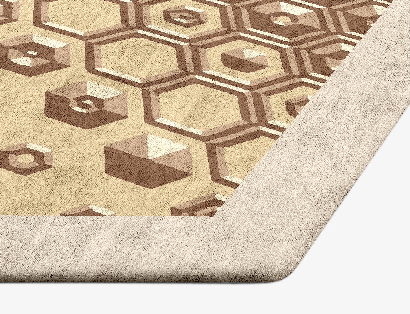 Yoso Origami Hexagon Hand Tufted Bamboo Silk Custom Rug by Rug Artisan