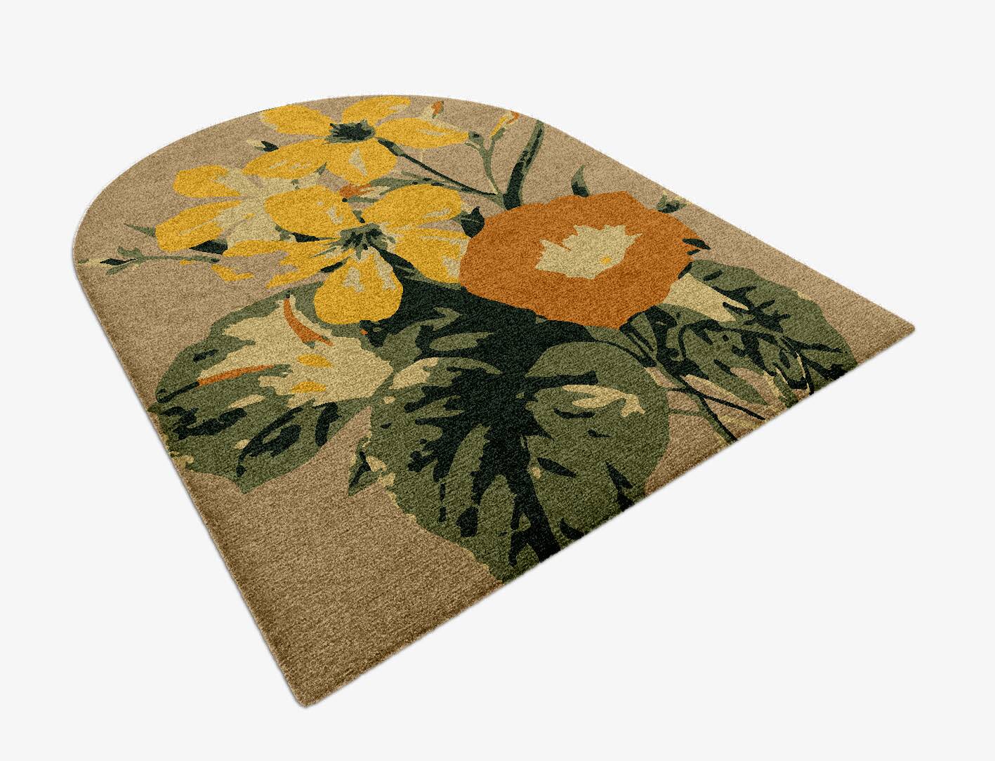 Zaara Floral Arch Hand Knotted Tibetan Wool Custom Rug by Rug Artisan