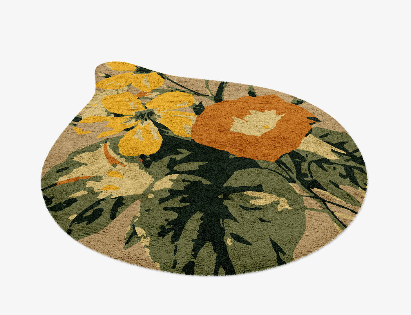 Zaara Floral Drop Hand Knotted Bamboo Silk Custom Rug by Rug Artisan