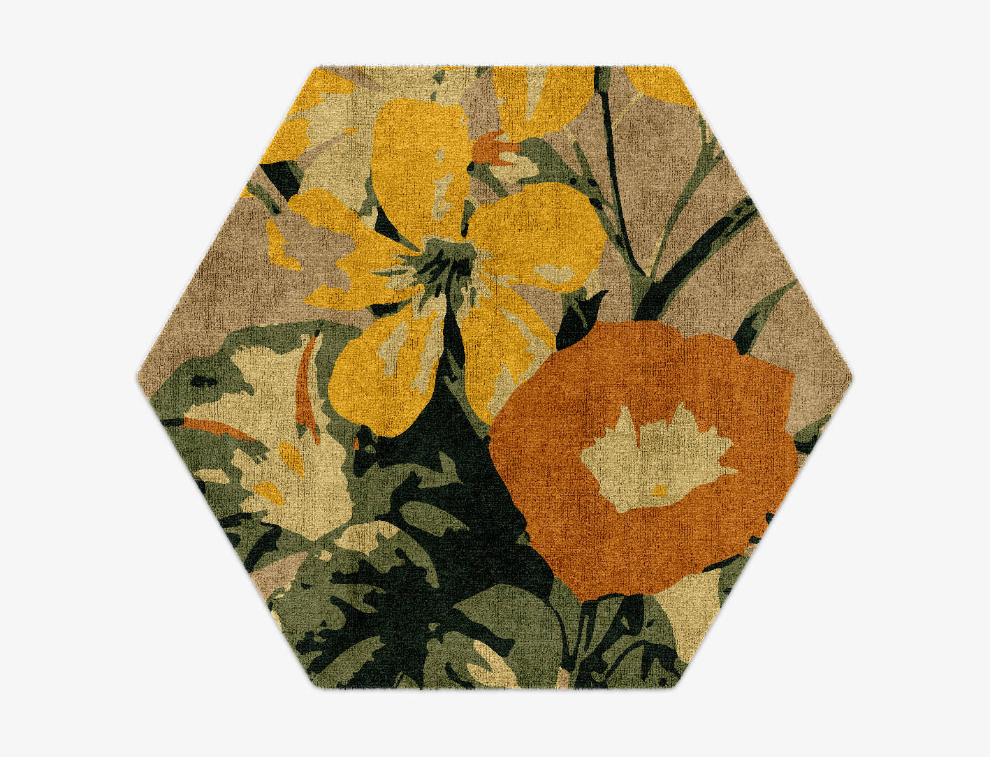 Zaara Floral Hexagon Hand Knotted Bamboo Silk Custom Rug by Rug Artisan