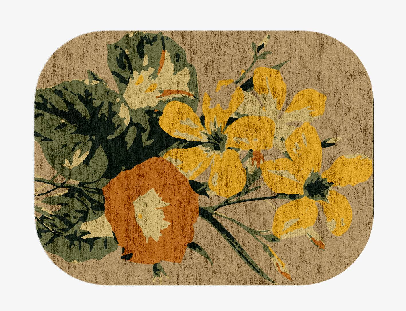 Zaara Floral Oblong Hand Knotted Bamboo Silk Custom Rug by Rug Artisan