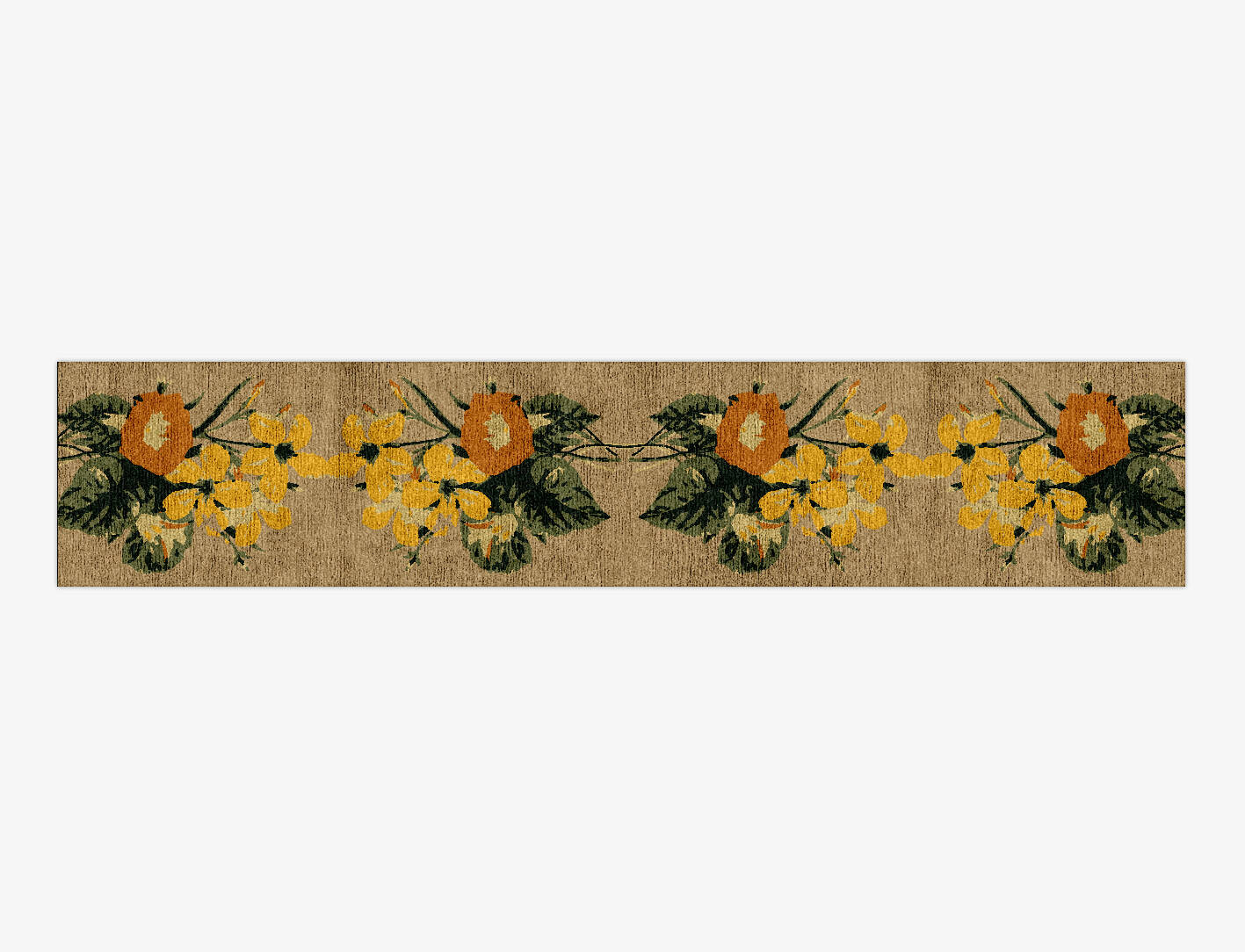 Zaara Floral Runner Hand Knotted Bamboo Silk Custom Rug by Rug Artisan
