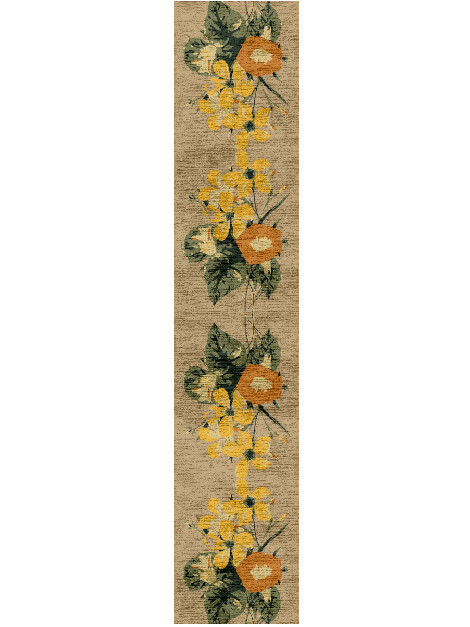 Zaara Floral Runner Hand Knotted Bamboo Silk Custom Rug by Rug Artisan